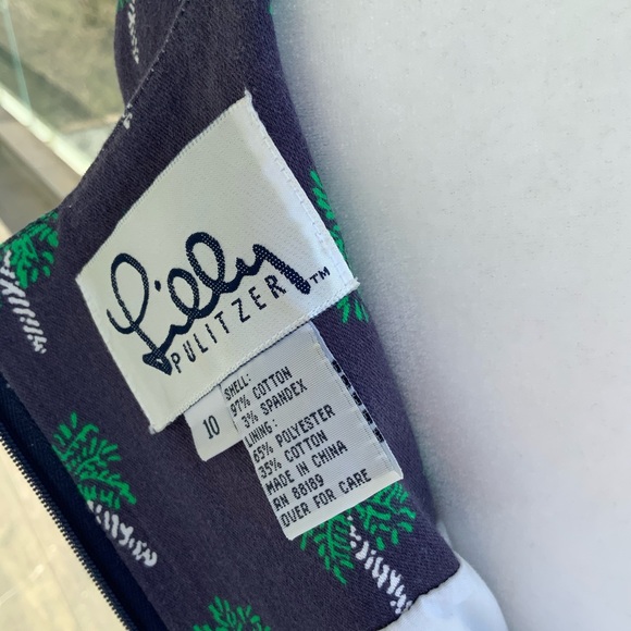 VINTAGE LILY PULITZER.Classic Palm Tree Dress Sz10 - Picture 9 of 13